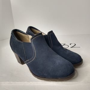 Womens Sporto Ankle Boots Slip On's Size 8 Leather Upper Faux Fur Lining